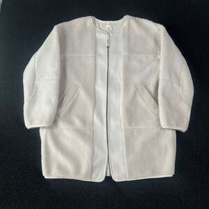 Lululemon Oh So Sherpa Full Zip Jacket White Cream Opal Size 8 Fleece Coat